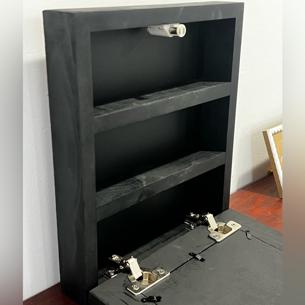 Matte Black Custom Picture Frame With Hidden Storage - Picture 4 of 8